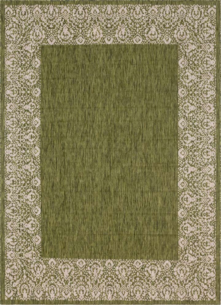 7' 10 x 11' Easy-Clean Border Indoor / Outdoor Rug