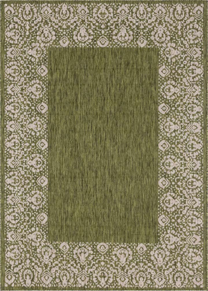 7' x 10' Easy-Clean Border Indoor / Outdoor Rug