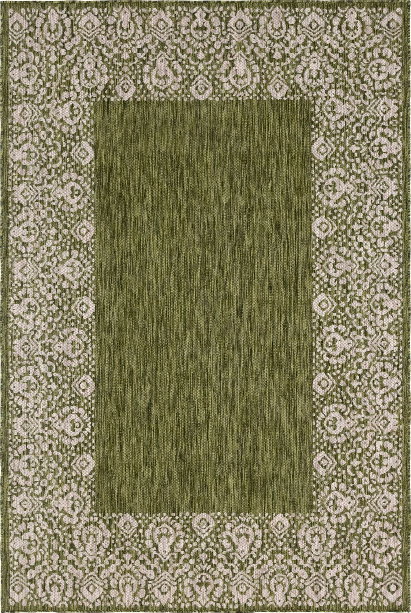 6' x 9' Easy-Clean Border Indoor / Outdoor Rug