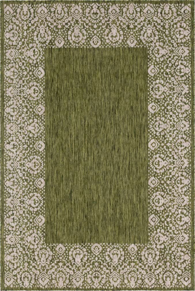6' x 9' Easy-Clean Border Indoor / Outdoor Rug