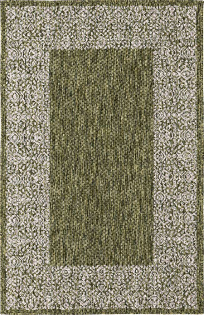 3' x 5' 3 Easy-Clean Border Indoor / Outdoor Rug
