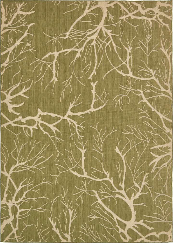 8' x 11' 4 Easy-Clean Botanical Indoor / Outdoor Rug