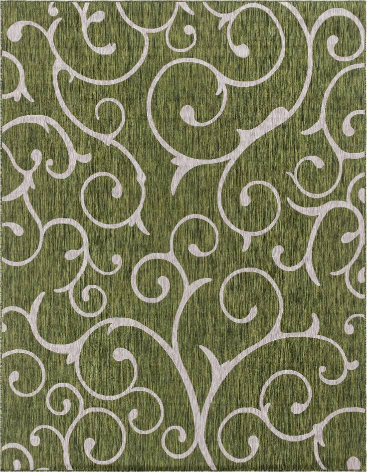 Detail image of 9' x 12' Easy-Clean Botanical Indoor / Outdoor Rug