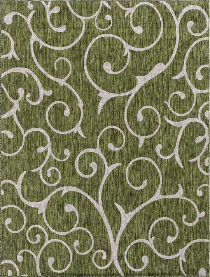 9' x 12' Easy-Clean Botanical Indoor / Outdoor Rug