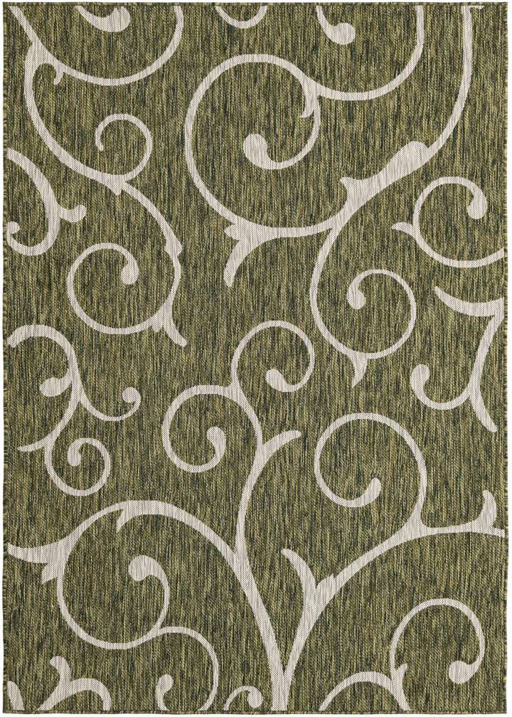 5' 3 x 8' Easy-Clean Botanical Indoor / Outdoor Rug