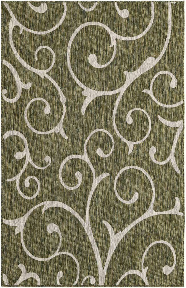 5' 3 x 8' Easy-Clean Botanical Indoor / Outdoor Rug
