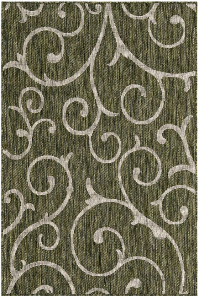 Detail image of 4' x 6' Easy-Clean Botanical Indoor / Outdoor Rug
