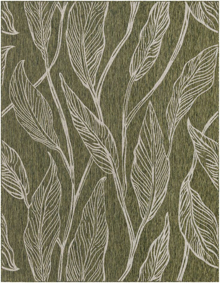 Detail image of 9' x 12' Easy-Clean Botanical Indoor / Outdoor Rug