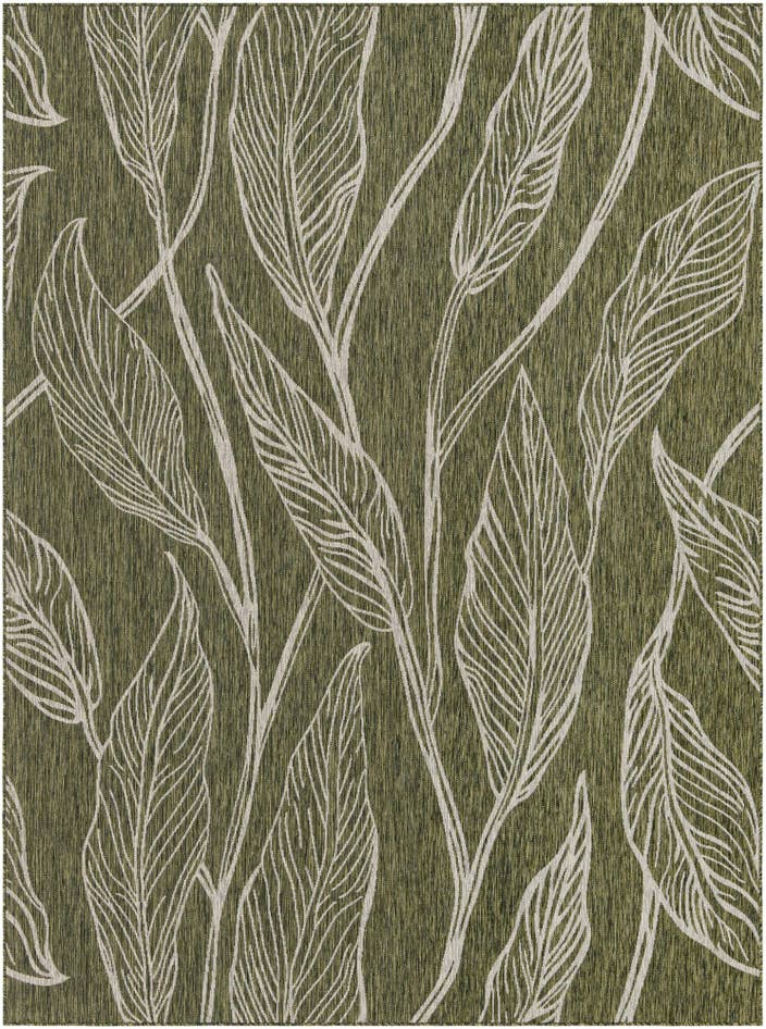 Detail image of 9' x 12' Easy-Clean Botanical Indoor / Outdoor Rug