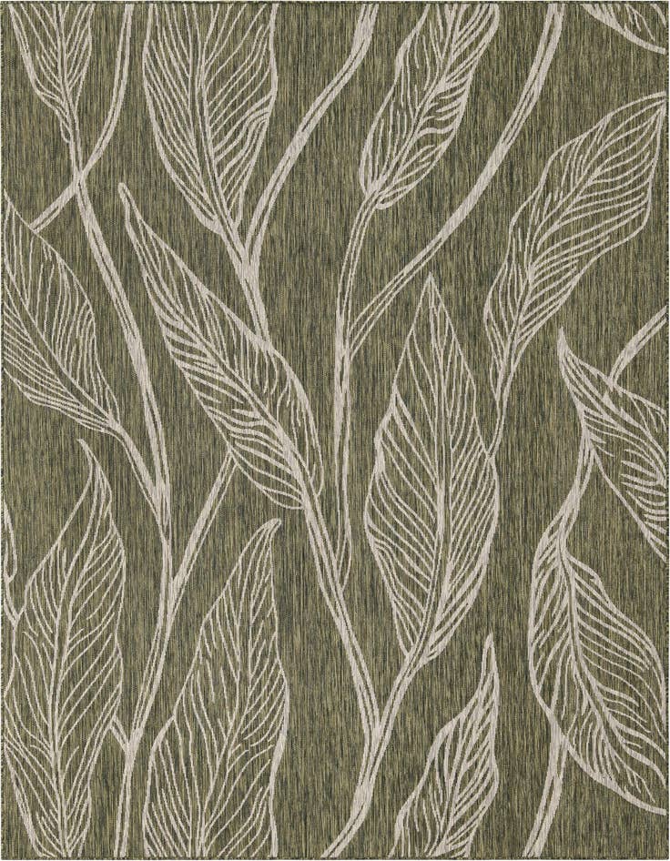 Detail image of 7' 10 x 11' Easy-Clean Botanical Indoor / Outdoor Rug