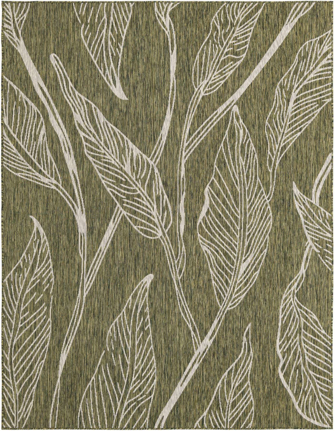 7' x 10' Easy-Clean Botanical Indoor / Outdoor Rug