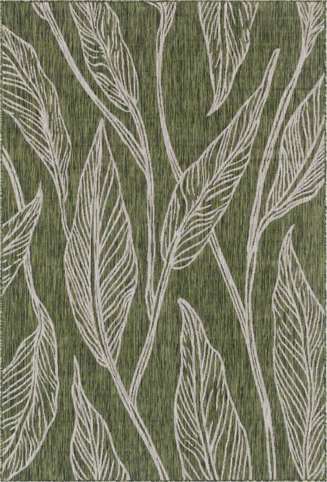 Detail image of 6' x 9' Easy-Clean Botanical Indoor / Outdoor Rug