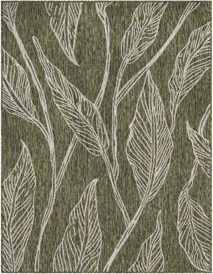 Detail image of 5' 3 x 8' Easy-Clean Botanical Indoor / Outdoor Rug