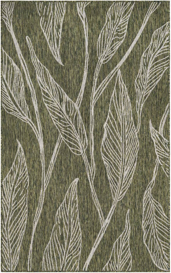 Detail image of 5' 3 x 8' Easy-Clean Botanical Indoor / Outdoor Rug