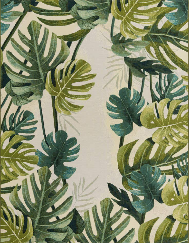 Detail image of 7' 10 x 10' Easy-Clean Botanical Indoor / Outdoor Rug