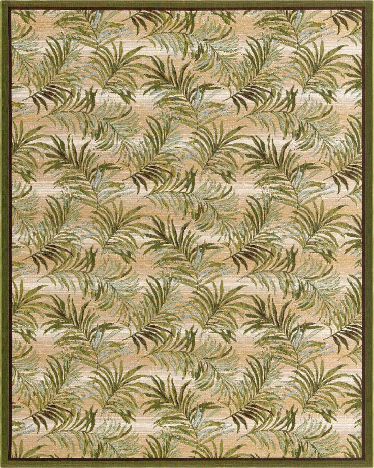 Detail image of 7' 10 x 10' Easy-Clean Botanical Indoor / Outdoor Rug