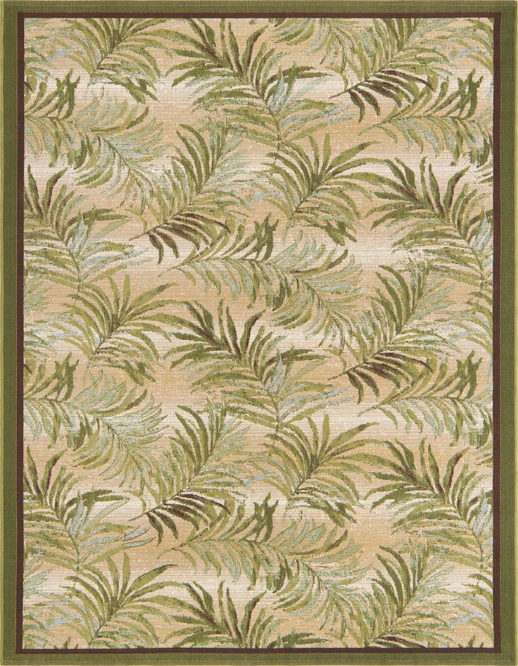 Detail image of 5' 3 x 8' Easy-Clean Botanical Indoor / Outdoor Rug