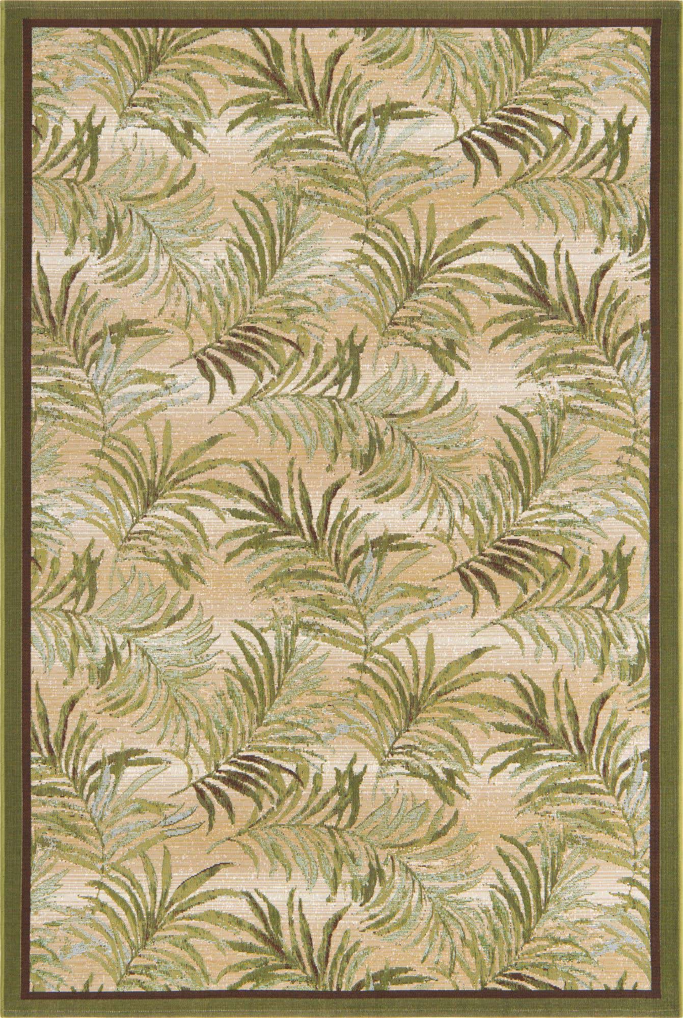 5' 3 x 8' Easy-Clean Botanical Indoor / Outdoor Rug