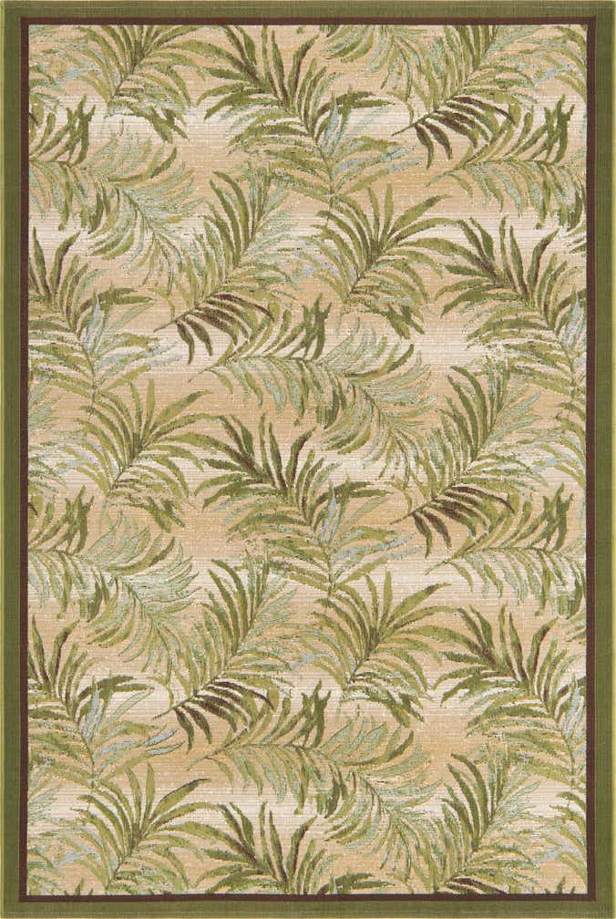 5' 3 x 8' Easy-Clean Botanical Indoor / Outdoor Rug