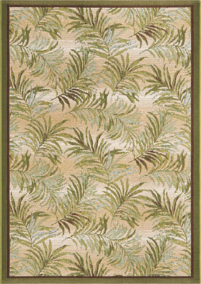 Detail image of 4' x 6' Easy-Clean Botanical Indoor / Outdoor Rug