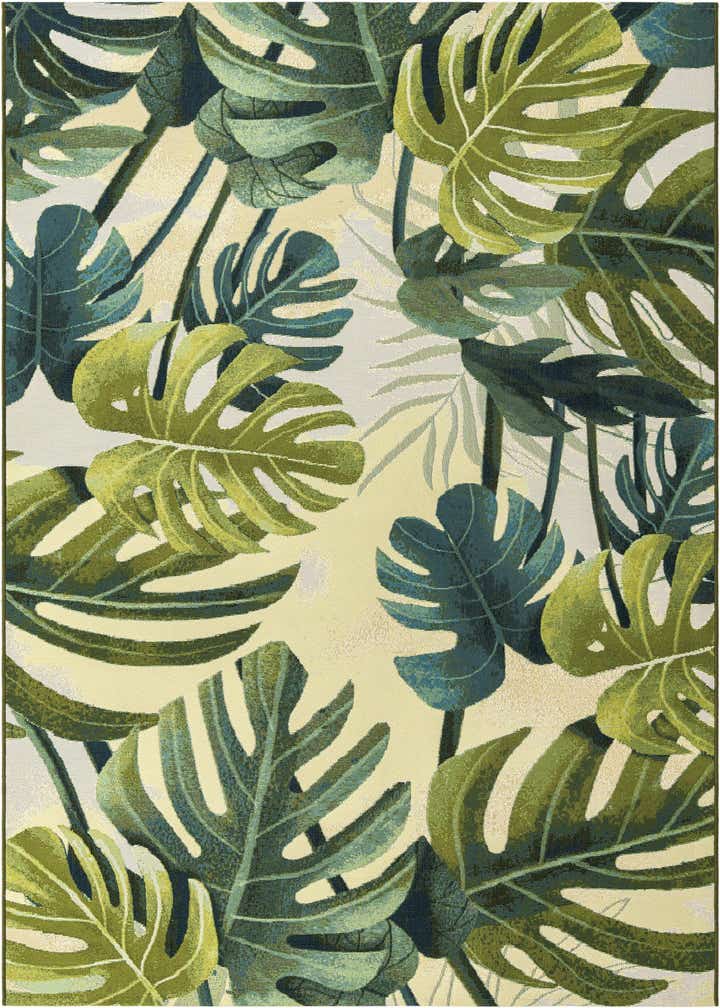 6' x 9' Easy-Clean Botanical Indoor / Outdoor Rug
