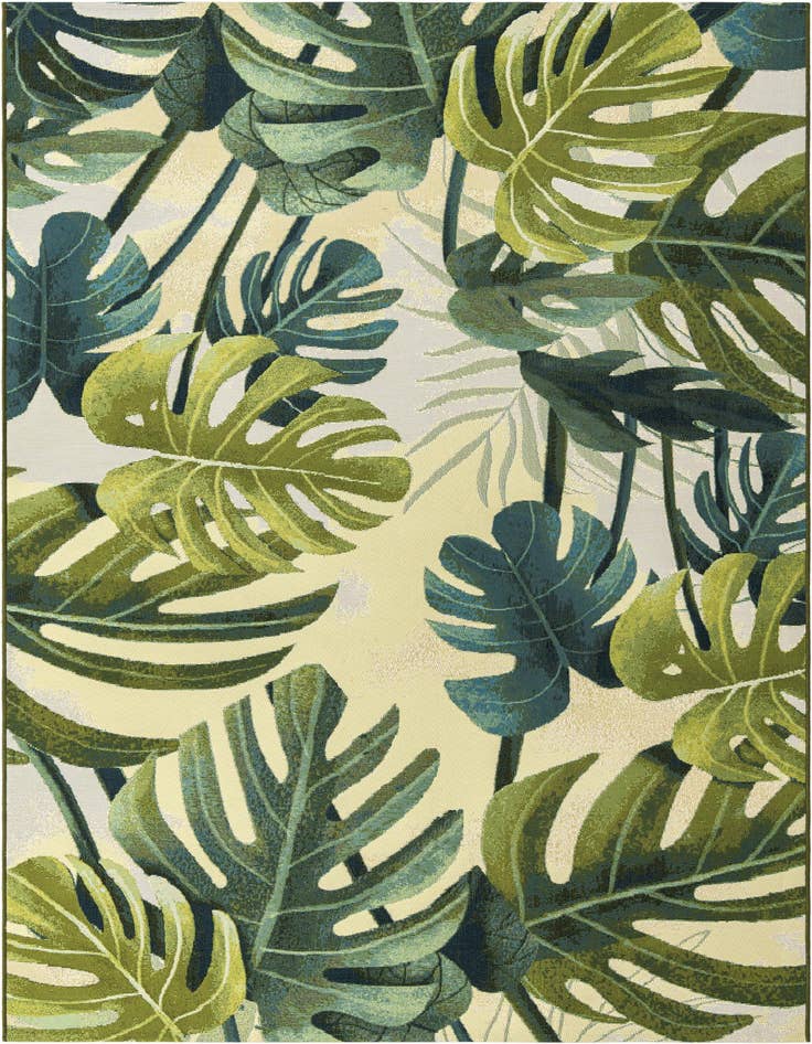 Detail image of 6' x 9' Easy-Clean Botanical Indoor / Outdoor Rug