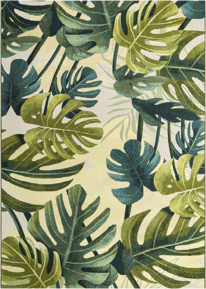 7' x 10' Easy-Clean Botanical Indoor / Outdoor Rug