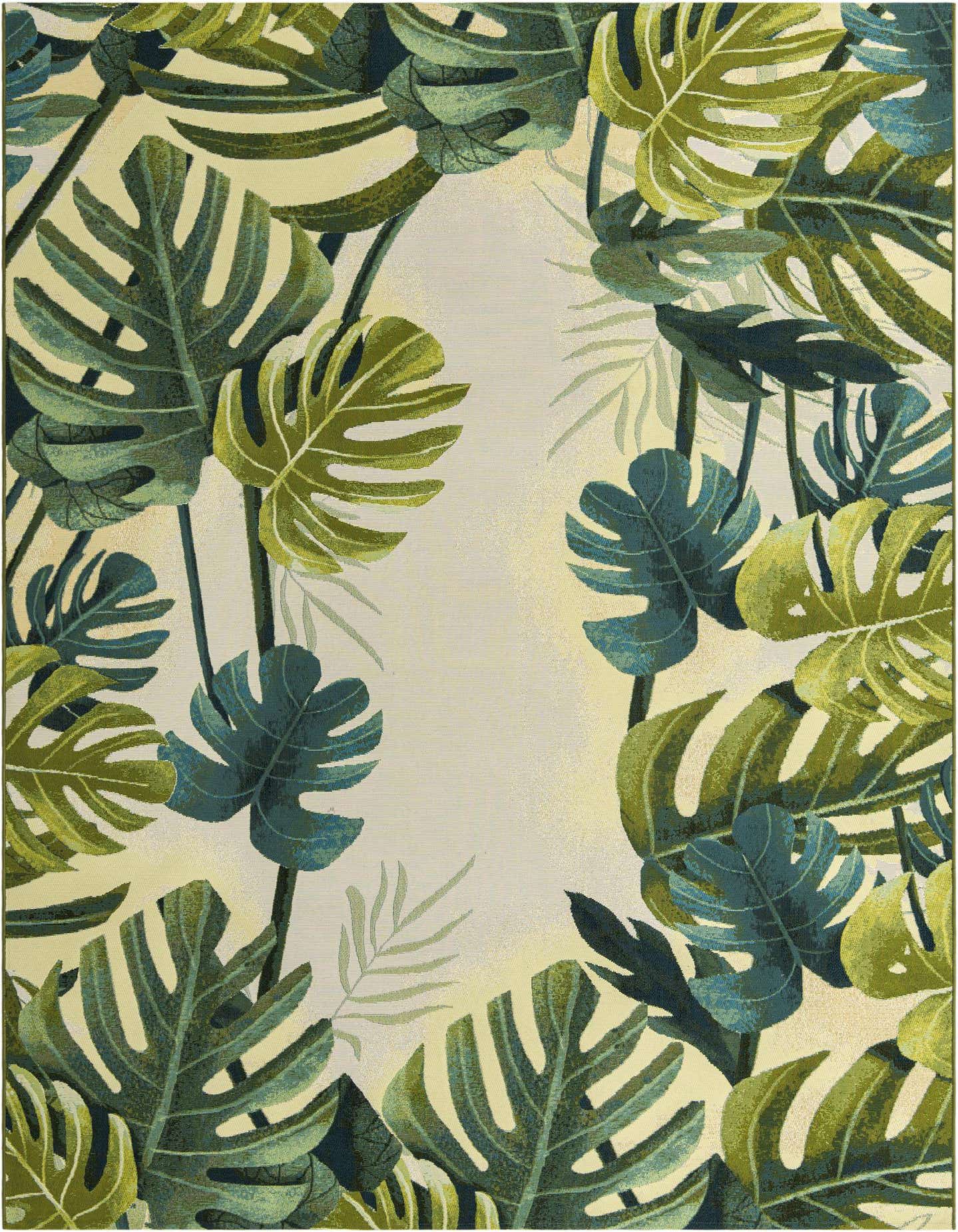 7' 10 x 11' Easy-Clean Botanical Indoor / Outdoor Rug