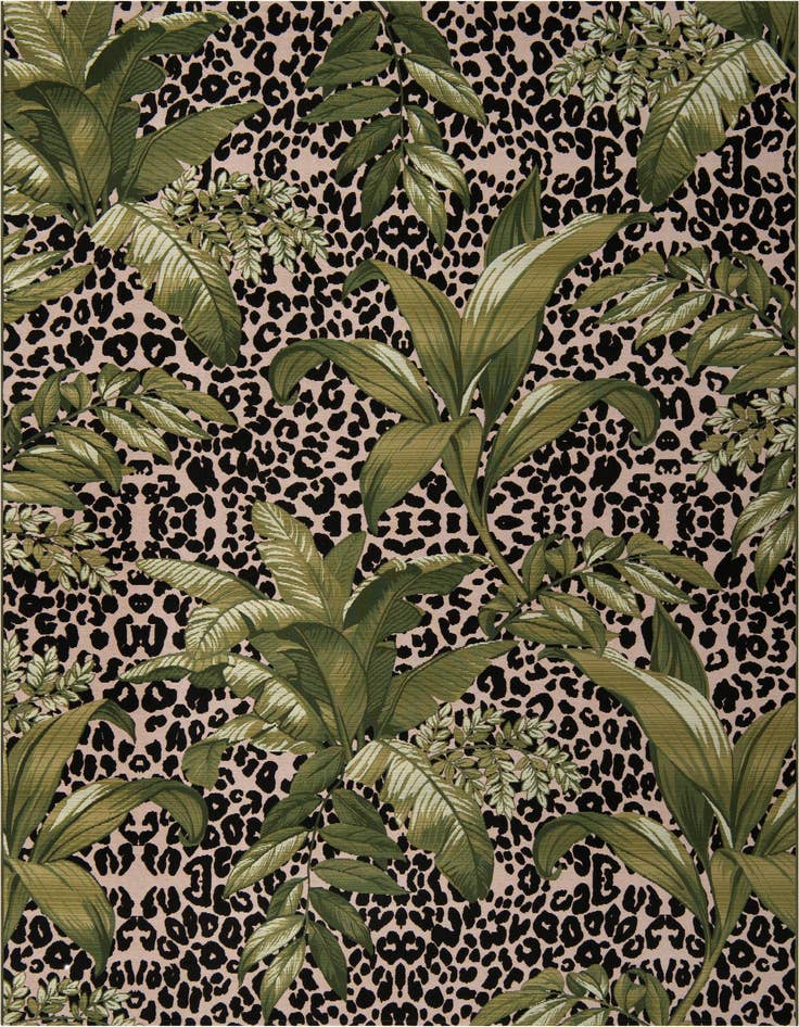 Detail image of 7' 10 x 11' Easy-Clean Botanical Indoor / Outdoor Rug