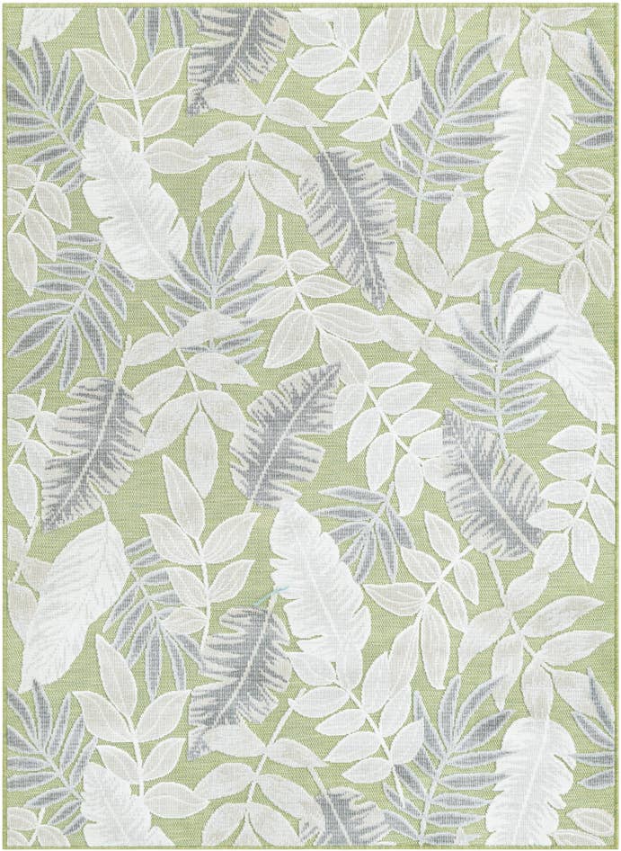 Detail image of 4' 5 x 6' Easy-Clean Botanical Indoor / Outdoor Rug