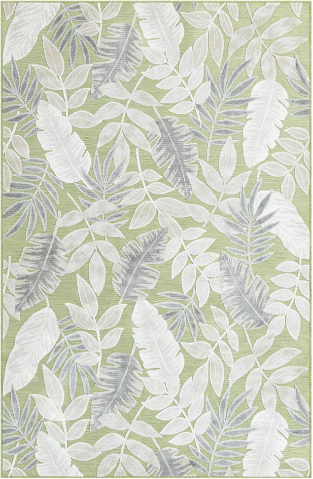 Detail image of 5' 2 x 8' Easy-Clean Botanical Indoor / Outdoor Rug