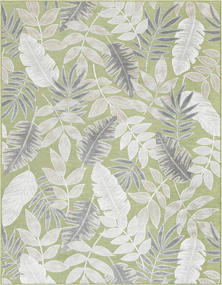 Detail image of 6' 4 x 9' Easy-Clean Botanical Indoor / Outdoor Rug