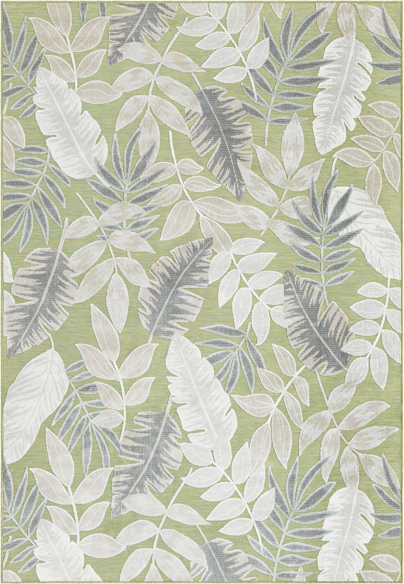 6' 4 x 9' Easy-Clean Botanical Indoor / Outdoor Rug