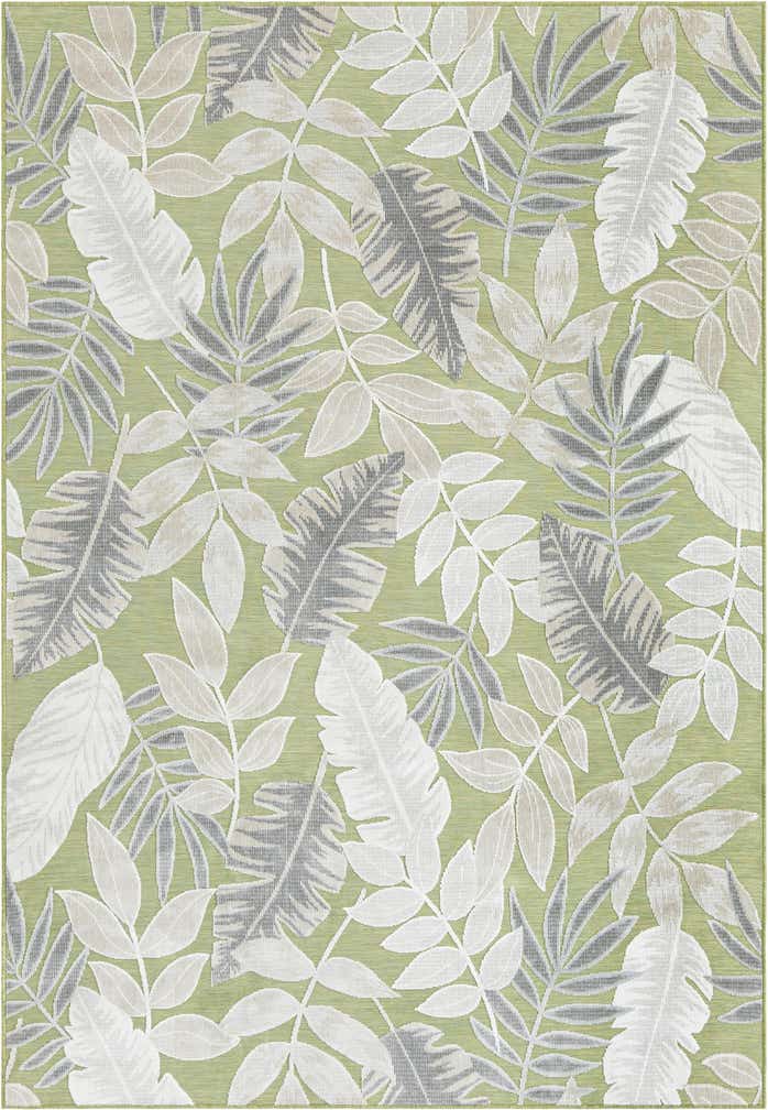 6' 4 x 9' Easy-Clean Botanical Indoor / Outdoor Rug