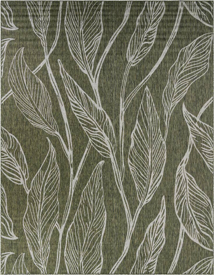 Detail image of 10' x 13' Easy-Clean Botanical Indoor / Outdoor Rug