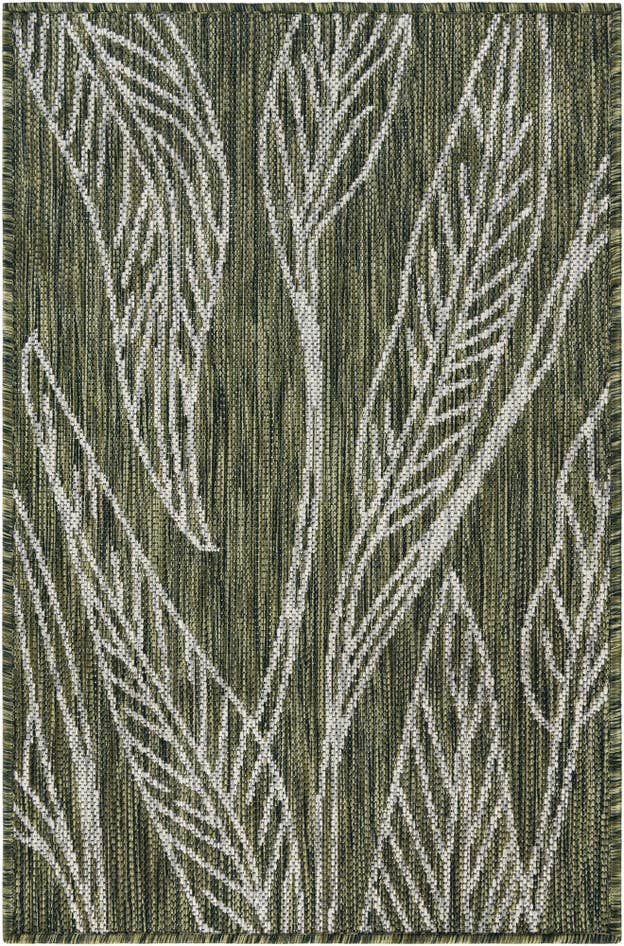 Detail image of 2' x 3' Easy-Clean Botanical Indoor / Outdoor Rug