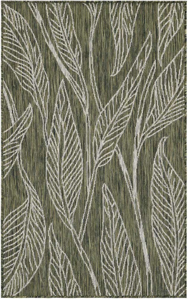 3' x 5' 3 Easy-Clean Botanical Indoor / Outdoor Rug