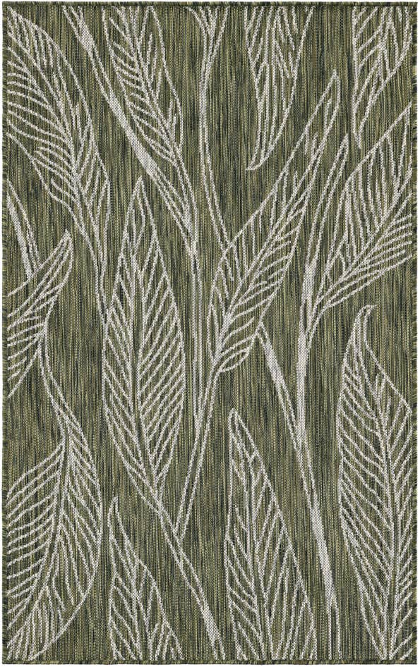 Detail image of 3' x 5' 3 Easy-Clean Botanical Indoor / Outdoor Rug