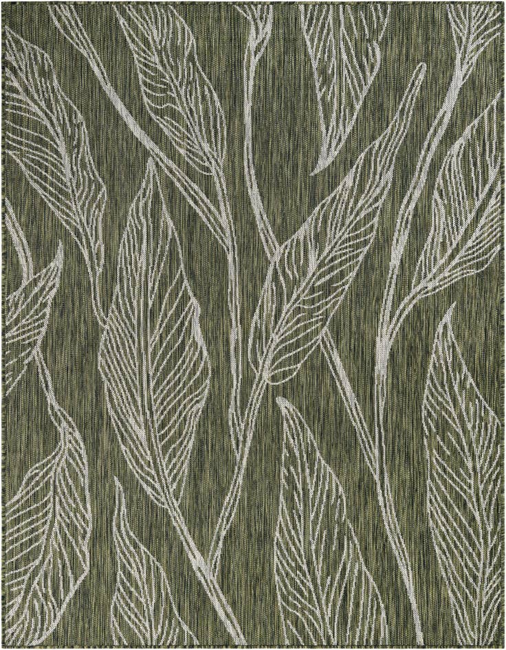 Detail image of 5' 3 x 7' Easy-Clean Botanical Indoor / Outdoor Rug