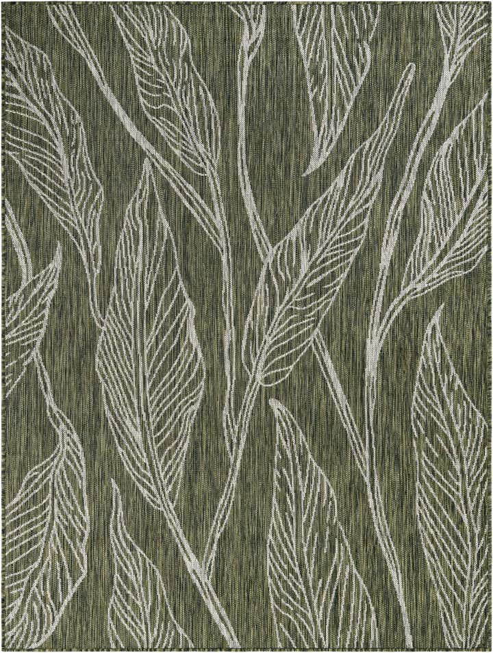 5' 3 x 7' Easy-Clean Botanical Indoor / Outdoor Rug