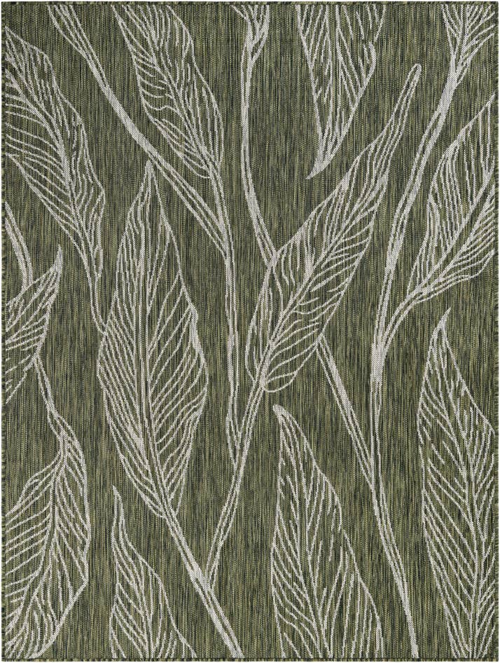 Detail image of 5' 3 x 7' Easy-Clean Botanical Indoor / Outdoor Rug