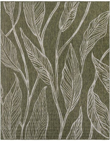 7' 10 x 10' Washable Botanical Indoor / Outdoor Rug