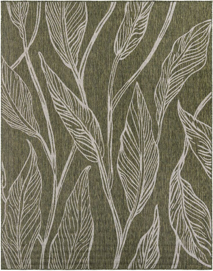 Detail image of 7' 10 x 10' Easy-Clean Botanical Indoor / Outdoor Rug