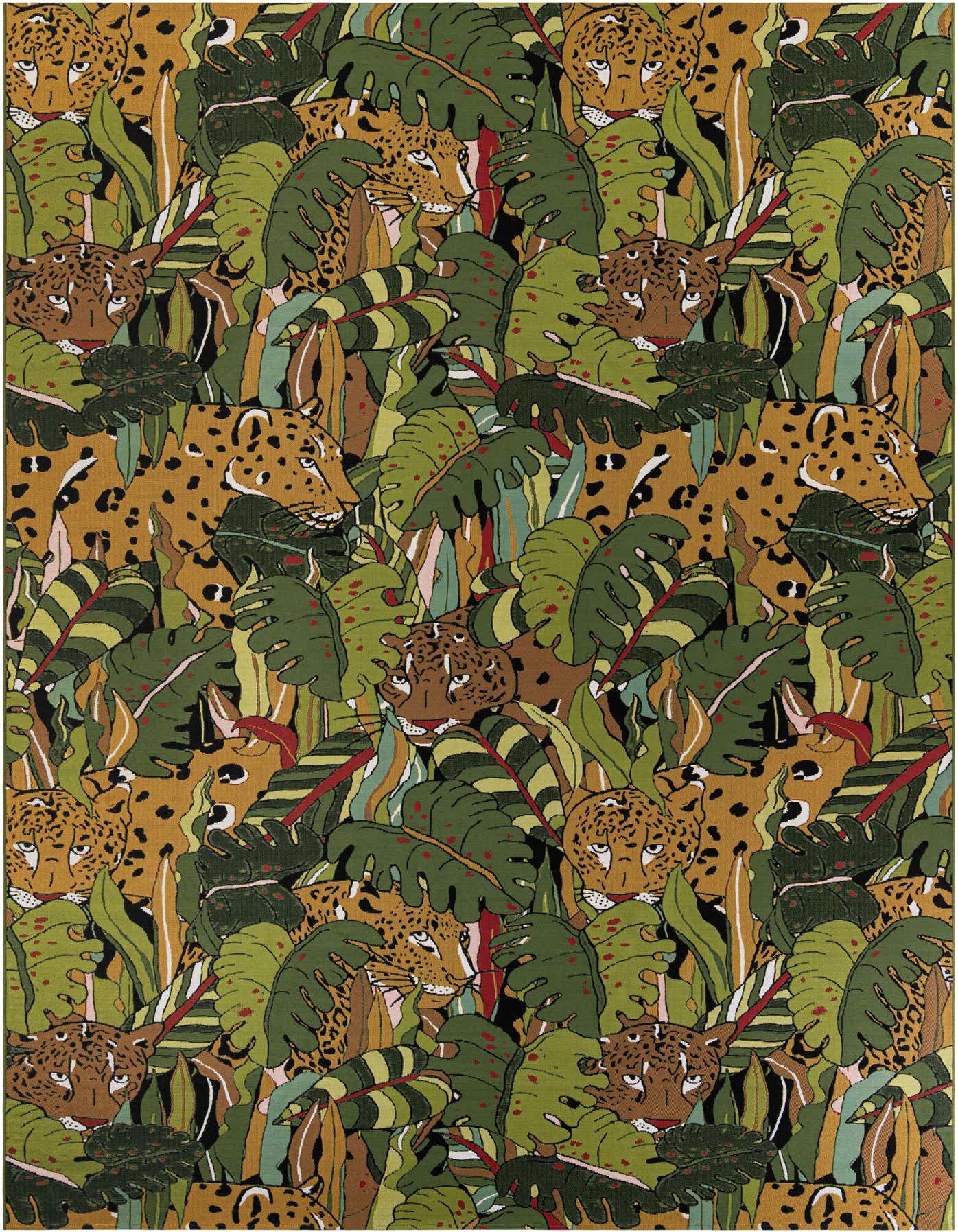 10' x 14' Easy-Clean Botanical Indoor / Outdoor Rug