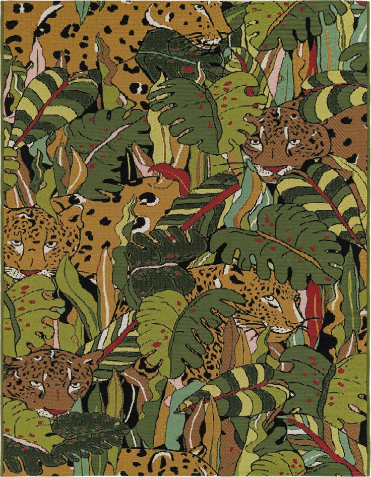 Detail image of 4' x 6' Easy-Clean Botanical Indoor / Outdoor Rug