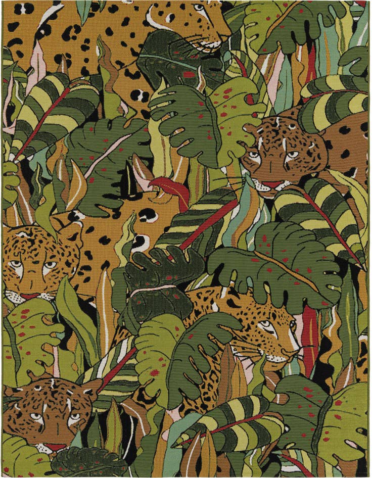 Detail image of 5' x 7' Easy-Clean Botanical Indoor / Outdoor Rug