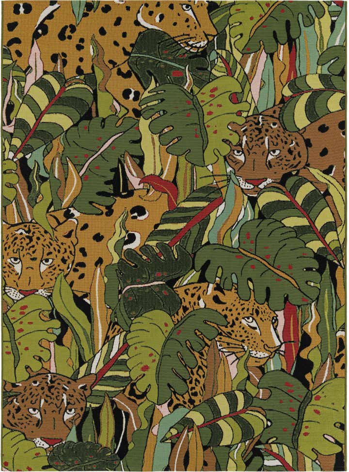 5' x 7' Easy-Clean Botanical Indoor / Outdoor Rug
