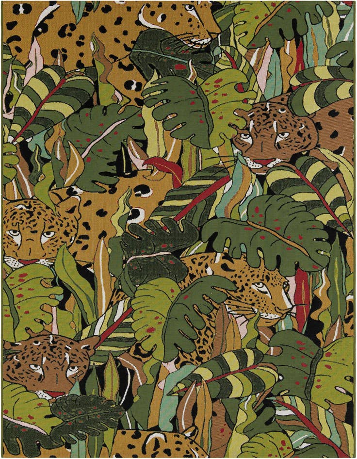 Detail image of 5' x 8' Easy-Clean Botanical Indoor / Outdoor Rug