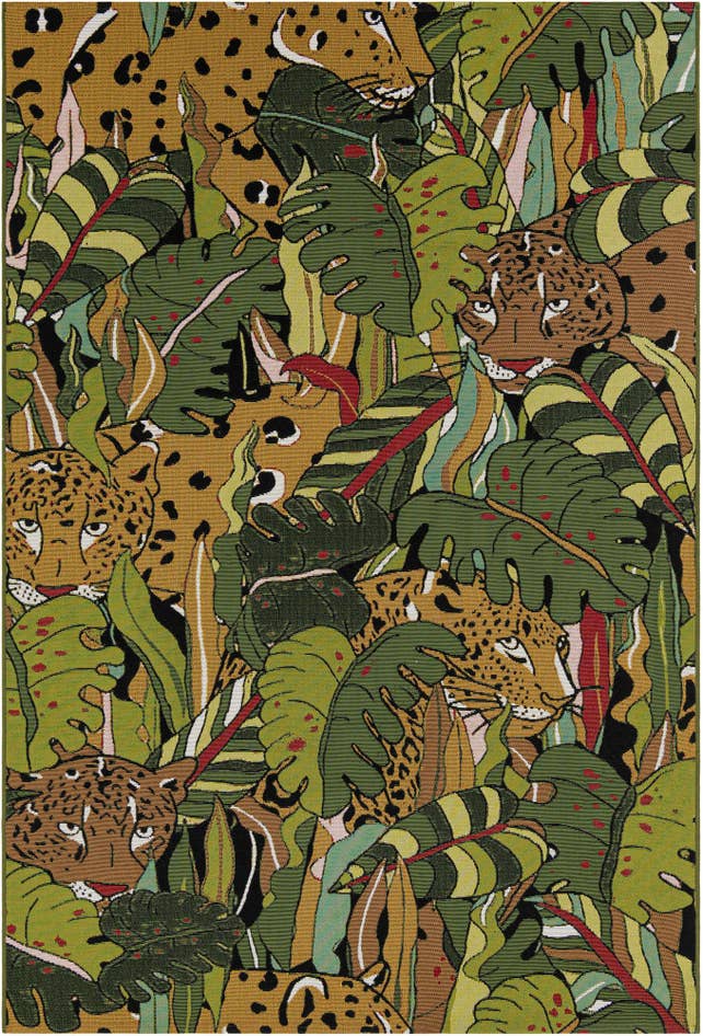Detail image of 5' x 8' Easy-Clean Botanical Indoor / Outdoor Rug