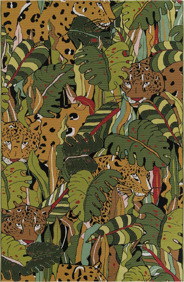 Detail image of 6' x 9' Easy-Clean Botanical Indoor / Outdoor Rug